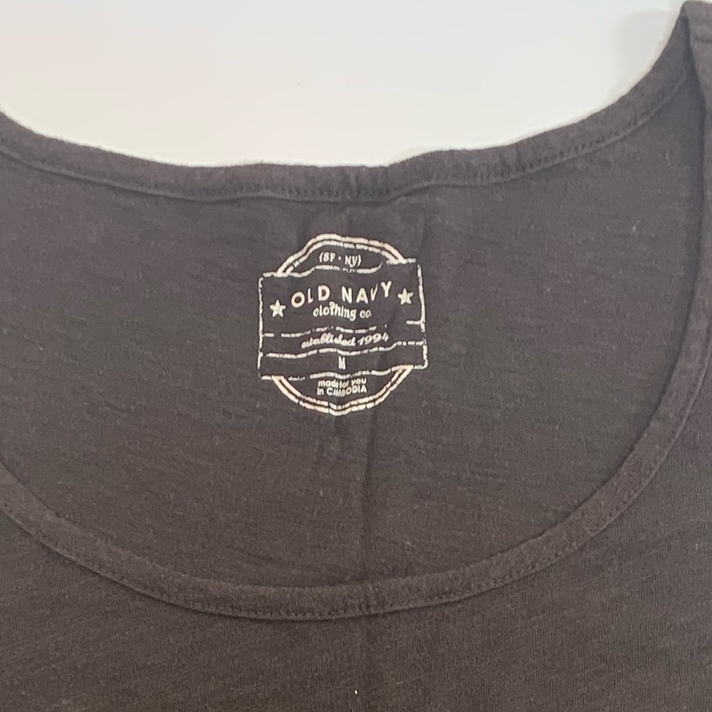 Old Navy | Brown Tee Gold Animal Print Medium Top - Picture 4 of 6